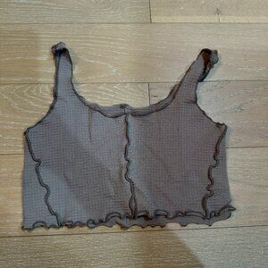Garage Ribbed Tank Top (Tan) - Size Small